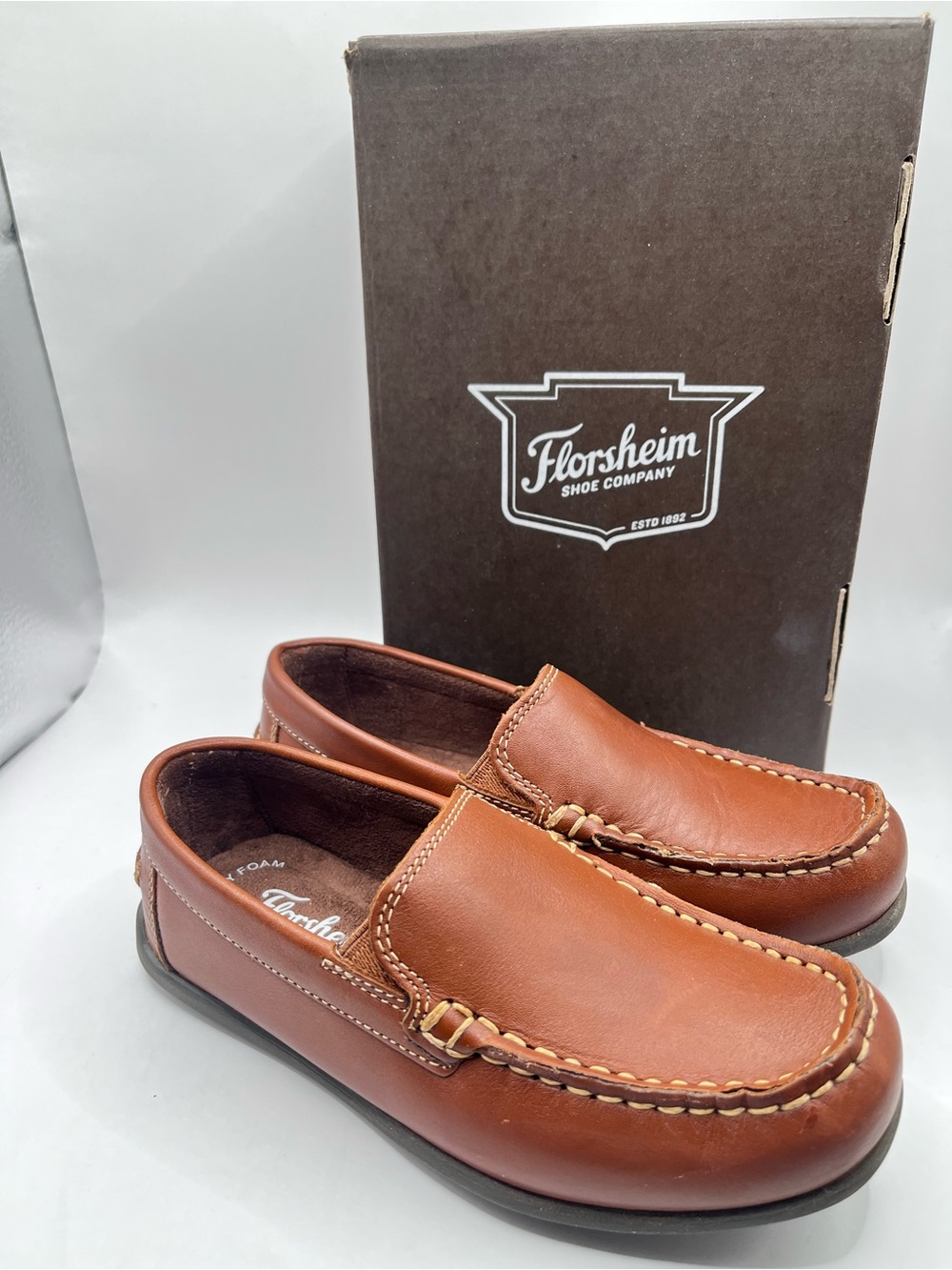 Florsheim Jasper Venetian New Toddler 12 Brown Leather Slip-On Loafers